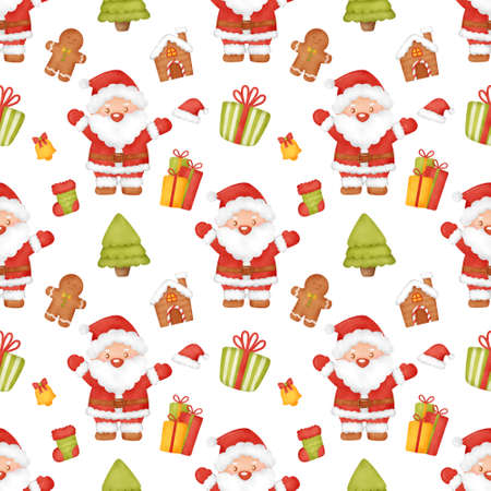 Watercolor christmas day seamless patterns.の写真素材
