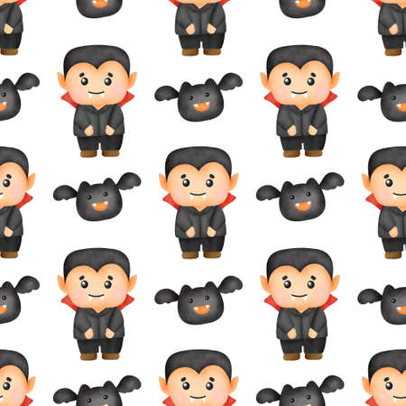 Watercolor Halloween  seamless patterns.の写真素材