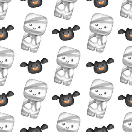 Watercolor Halloween  seamless patterns.の写真素材