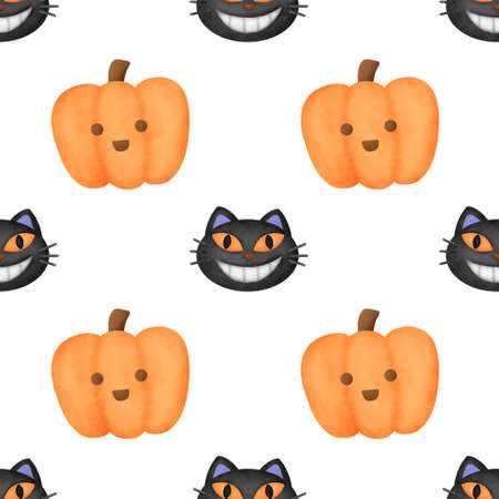 Watercolor Halloween  seamless patterns.の写真素材