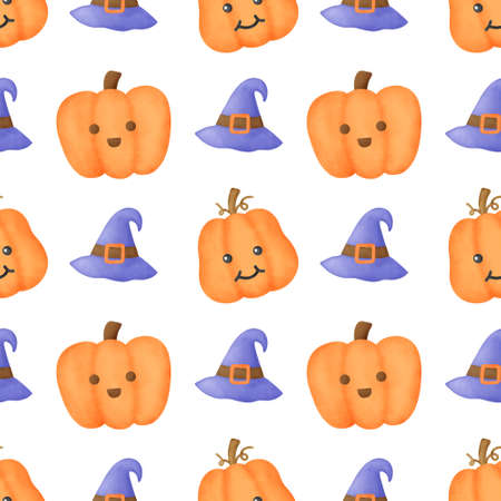 Watercolor Halloween  seamless patterns.の写真素材