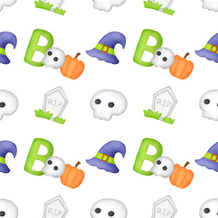 Watercolor Halloween  seamless patterns.の写真素材