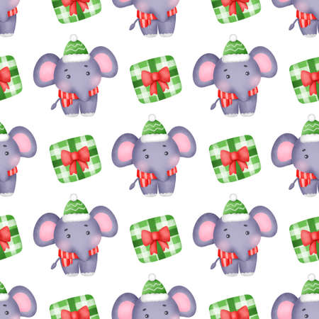 Hand drawn  Happy Christmas seamless pattern.の写真素材