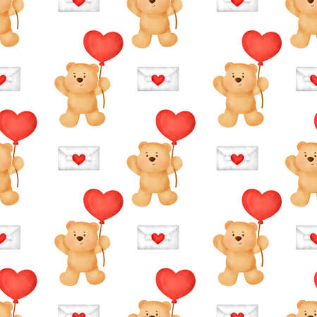 valentine's day seamless patternの写真素材