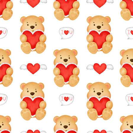 valentine's day seamless patternの写真素材