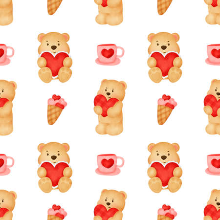 valentine's day seamless patternの写真素材