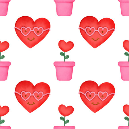 valentine's day seamless patternの写真素材