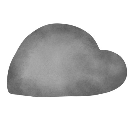 Watercolor cloud isolated on white background. Hand-drawn illustration.の写真素材