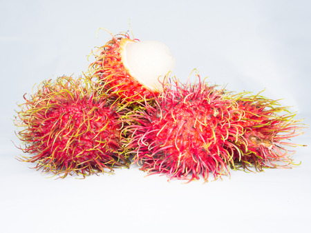 rambutan in white backgroundの写真素材