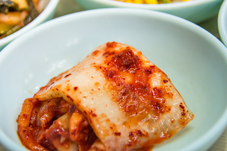 Closedup of Korean side dish pickle.の写真素材