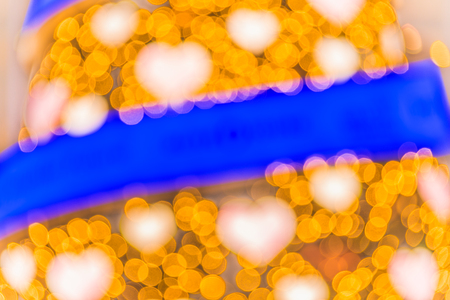 Heart bokeh background. Vintage background with blurred backgroの写真素材