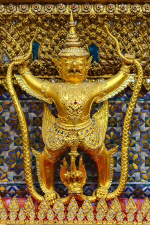 Golden garuda in grand palace, Thailandの写真素材