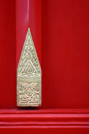 Thailand, Bangkok, Wat Pho temple; Detail a door of the buddhist templeの写真素材