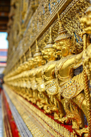 Golden garuda in grand palace, Thailandの写真素材