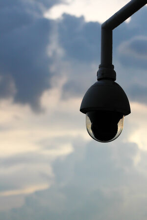 Silhouette of round shape closed-circuit televisionの写真素材