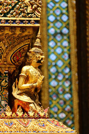 Thailand, Bangkok, Wat Phra Kaew; Golden garudaの写真素材
