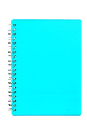 Aqua notepad isolated on whiteの写真素材