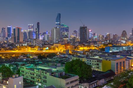 Bangkok city at twilightの写真素材