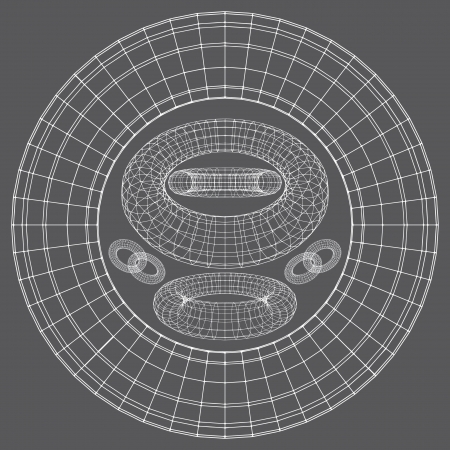Torus Shapes Wireframeのイラスト素材