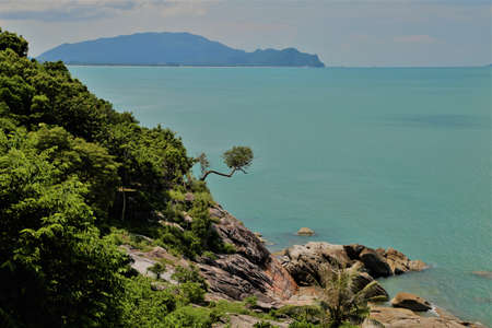 sea coast with rocks at Khao Pladam Khanom Nakhon si thummarat Thailand