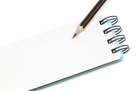 Pencil on paper white backgroundの写真素材