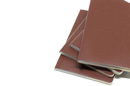 Brown Leather notebooksの写真素材