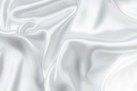 Fabric texture white crumpled background detail patternの写真素材