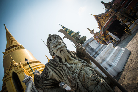 Statue in Wat Phra Kaew , Bangkok ,Thailandの写真素材