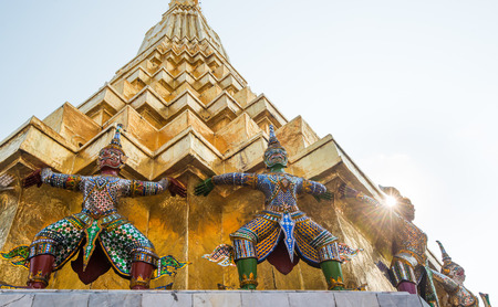 Guardian of Wat Pra Kaew Grand Palace , Bangkok ,Thailandの写真素材