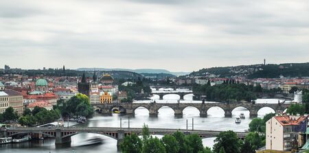 Prague, Vltava River and Bridges in Prague , Czech republicのeditorial素材