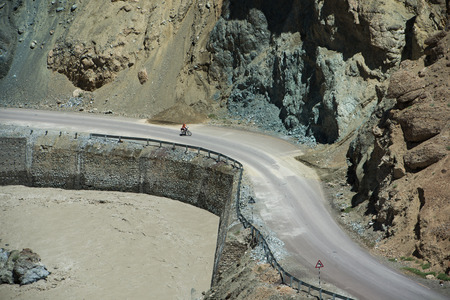 The road in the mountains, Leh Ladakh , Indiaの写真素材