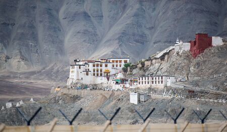Monastery on the mountain, Ladakh, Indiaの写真素材