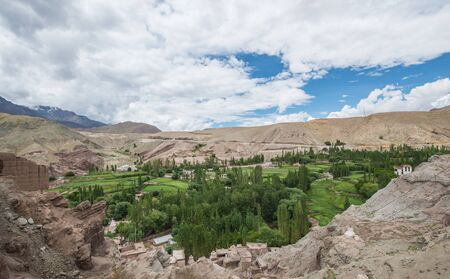 Old monastery on the mountain, Ladakh, Indiaの写真素材