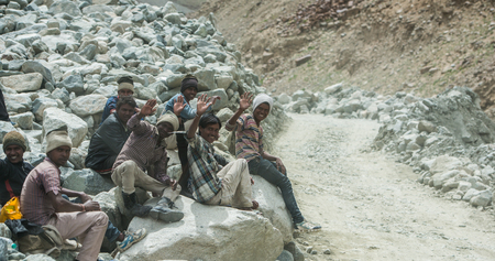 Leh Ladakh , India - August 7, 2015 :  Unidentified people in Leh Ladakh, Indiaのeditorial素材