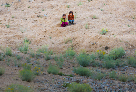 Leh Ladakh , India - August 9 : young Tibetan girl posing at the camera 8, 2015のeditorial素材
