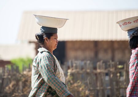 Kyaikhtiyo, Myanmar -  February 26: Unidentified People in Kyaikhtiyo, Myanmar 26, 2017のeditorial素材