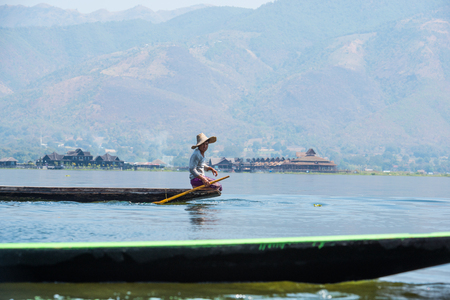 Shan State, Myanmar -  March 1: Unidentified Local Inle people in Shan State, Myanmar 26, 2017のeditorial素材