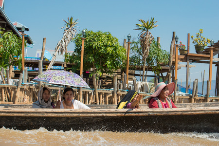 Shan State, Myanmar -  March 1: Unidentified Local Inle people in Shan State, Myanmar 26, 2017のeditorial素材