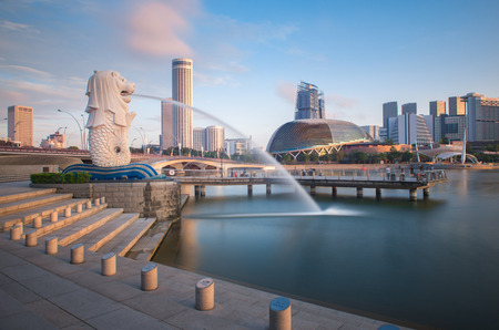 Singapore Cityscape, Merlionのeditorial素材