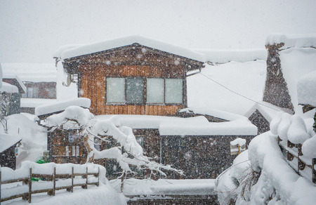 Shirakawago with Snowfall, Japan