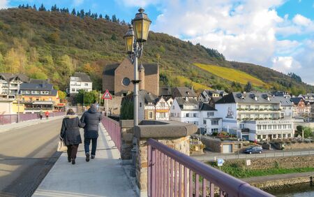 Cochem in autumn with Moselle river, Cochem, Germany