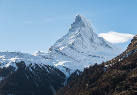 Matterhorn Peak at Zermatt, Switzerlandの写真素材
