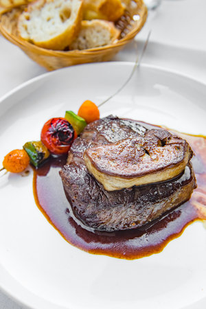 Tournedos Rossini Steak with foie grasの写真素材