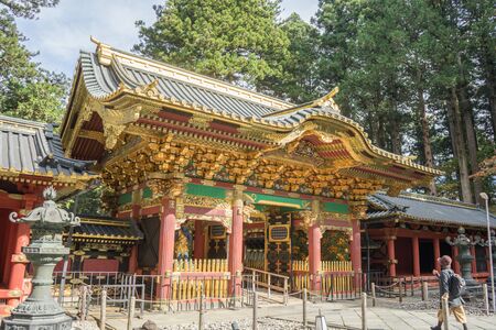Nikko - Japan, Main gate of Taiyu-in temple in the World heritage site, Nikkoのeditorial素材