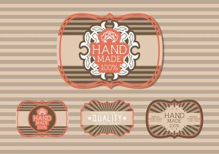 Vintage label Style with four Design Elementのイラスト素材