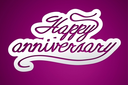  happy anniversary  handmade calligraphy, vector EPS10のイラスト素材
