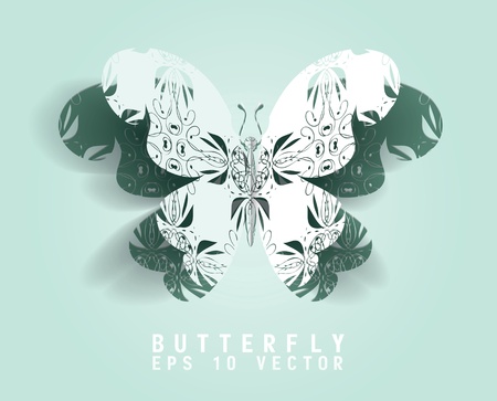 Vector paper cut- out butterfly ,EPS 10のイラスト素材