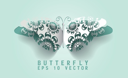 Vector paper cut- out butterfly ,EPS 10のイラスト素材
