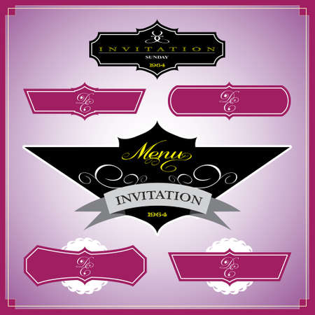 set of vintage framed labels 0026のイラスト素材