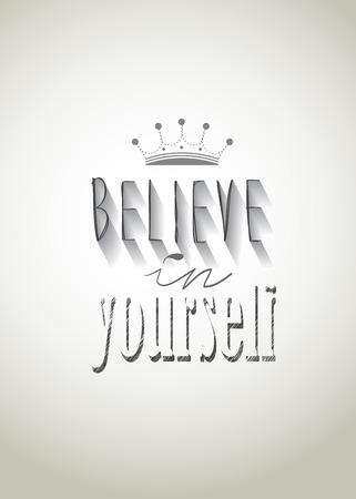 Typo vector with word "Believe in yourself"のイラスト素材